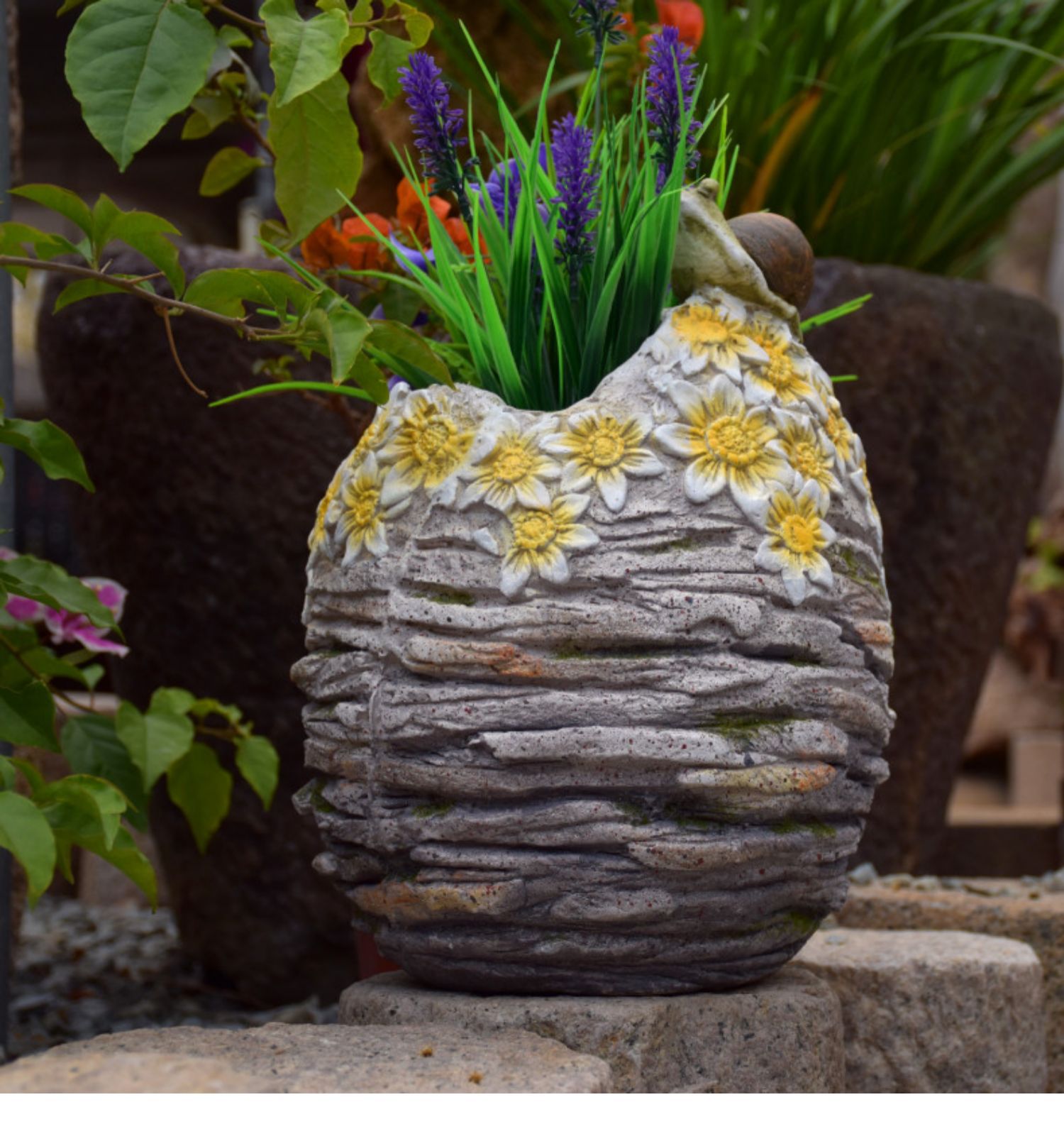 Top-floor balcony decoration flower pot turtle large landscaping lawn garden villa succulent American outdoor garden gardening