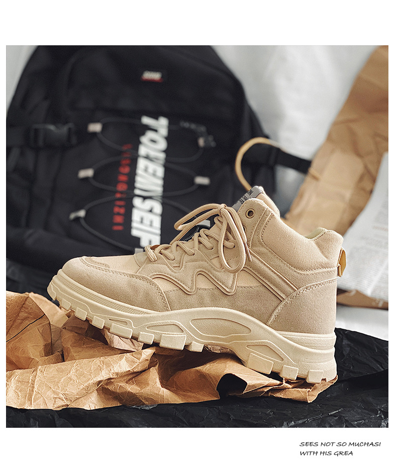 New high-top Martin boots men’s Korean version tooling boots all-match desert boots trendy men’s boots