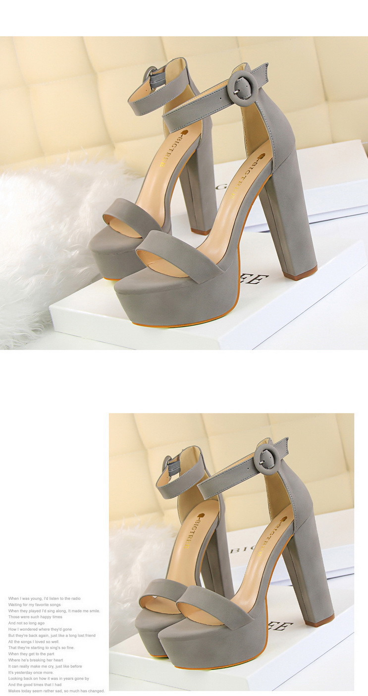 European and American style thick heel super thin high heels sexy nightclub women’s shoes waterproof platform open toe belt buckle sandals