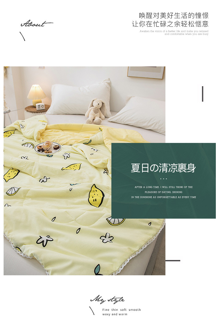 Washed cotton summer cool quilt air-conditioning quilt printed single and double summer quilt student dormitory quilt core event gift wholesale