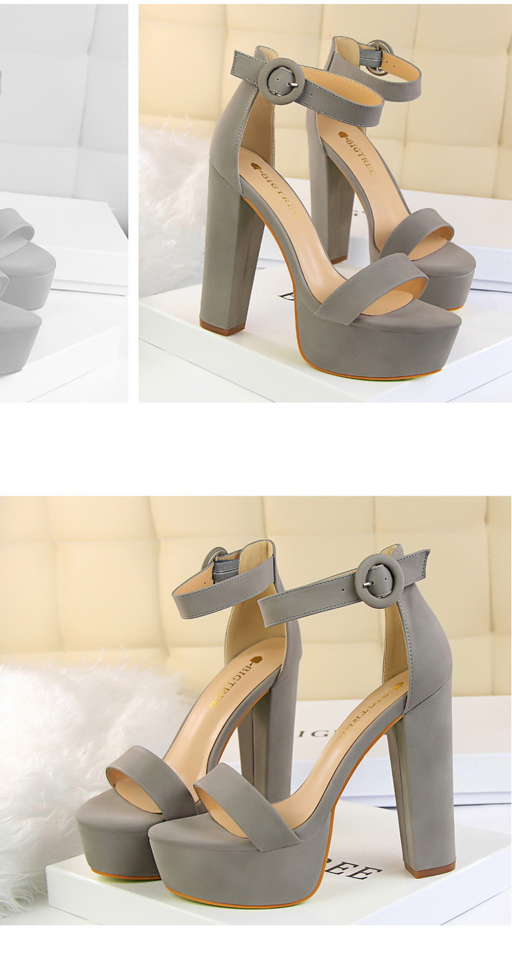 European and American style thick heel super thin high heels sexy nightclub women’s shoes waterproof platform open toe belt buckle sandals