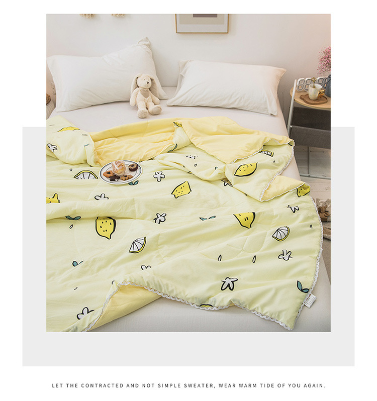 Washed cotton summer cool quilt air-conditioning quilt printed single and double summer quilt student dormitory quilt core event gift wholesale