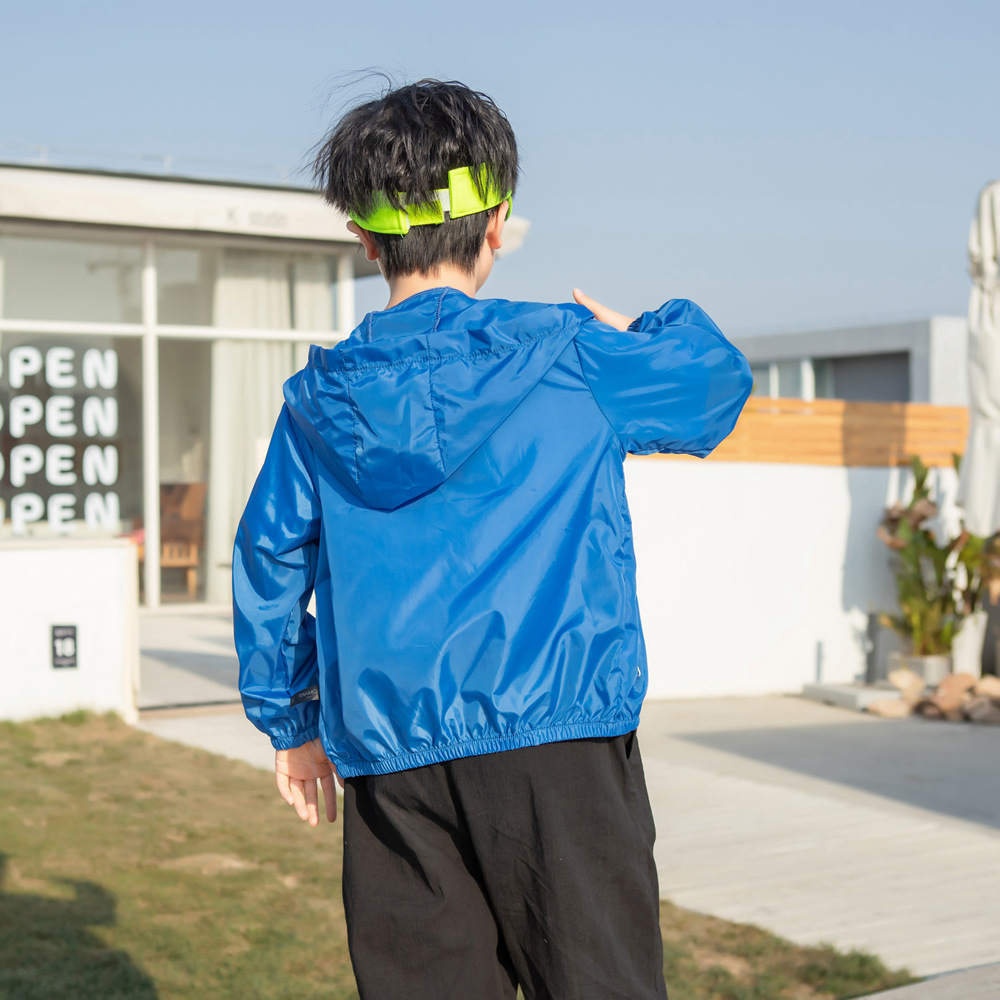 Summer new children’s clothing children’s sun protection clothing jacket boys and girls skin clothing rainbow hooded sun protection clothing air-conditioning shirt