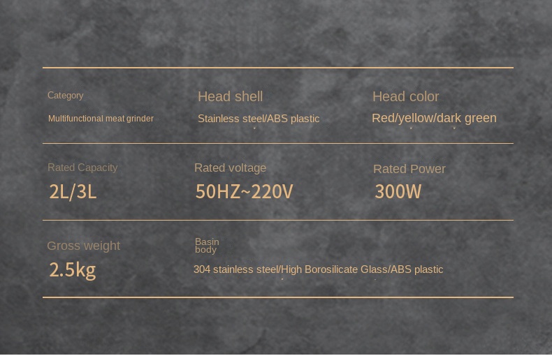 Cross-border kitchen household 304 electric meat grinder multi-functional meat mincer high-power four-knife meat blender