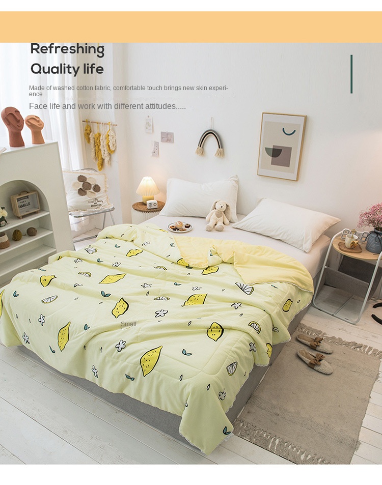 Washed cotton summer cool quilt air-conditioning quilt printed single and double summer quilt student dormitory quilt core event gift wholesale