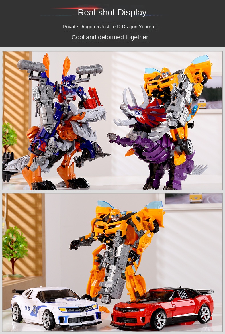 Deformation toy model car King Kong robot bumblebee dinosaur steel cable hand-made alloy genuine children’s boys