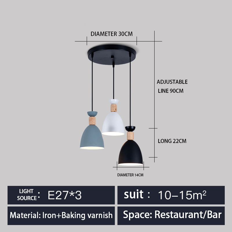 Restaurant chandelier three-head dining table lamp modern bar small simple creative Nordic led dining room wholesale lamp lighting