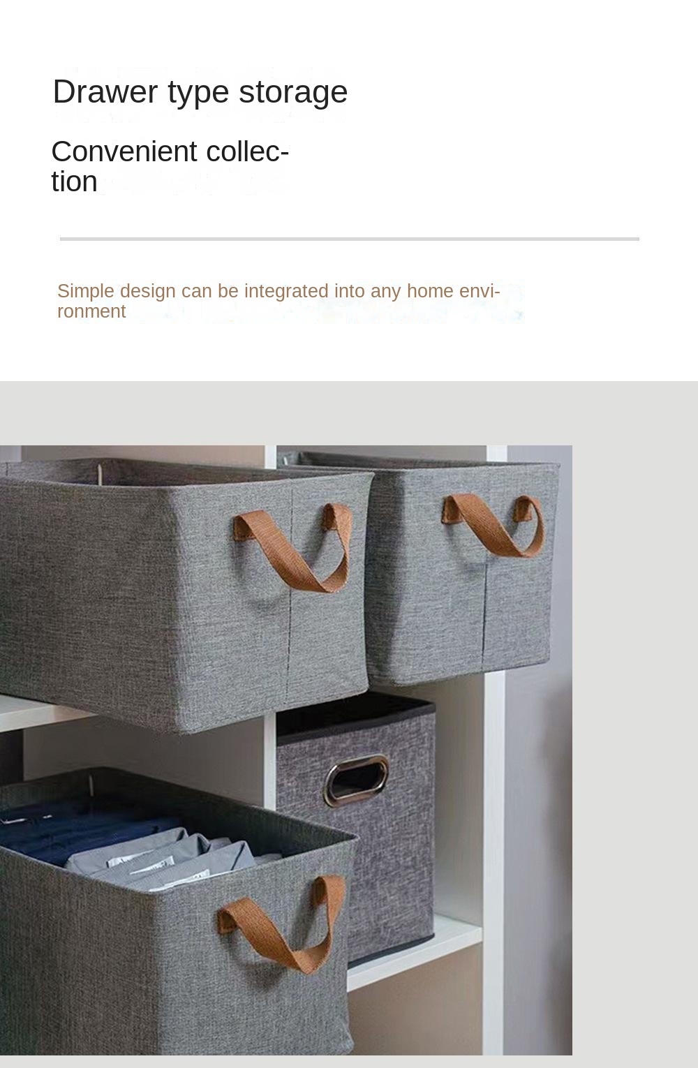 Finishing storage box without cover portable steel frame box cationic foldable storage basket cotton linen storage basket storage box