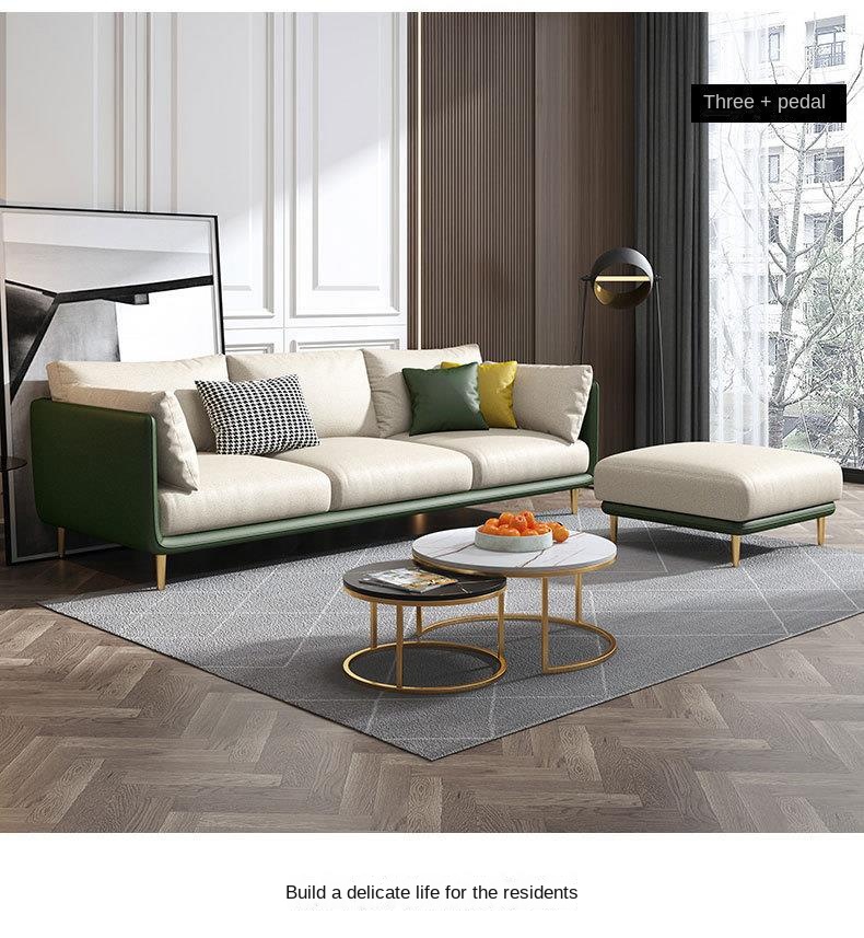 Italian wash-free technology fabric sofa small apartment living room single double three Nordic simple combination small sofa