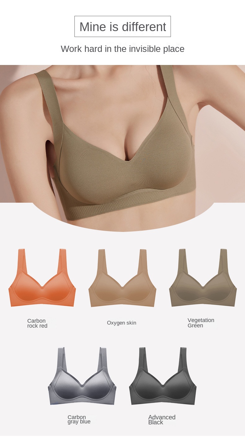 Naked seamless underwear women’s small chest push-up suit latex uu cup no rims closed breast bra set