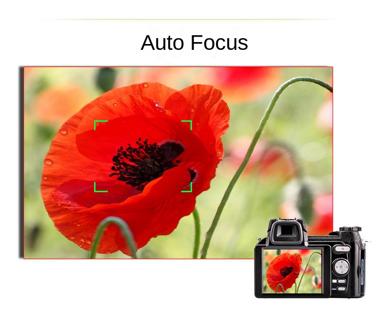 D7200 Auto Focus Full HD Digital Camera Video Camera 3 Lens Switchable External Flash