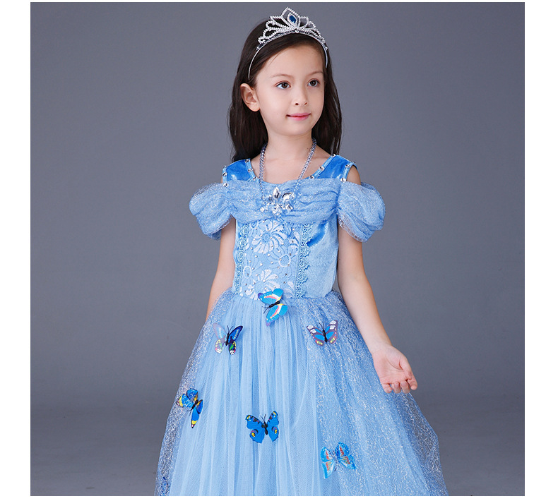 Halloween Cinderella Dress Frozen Elsa Sophia Girls Dress Children’s Short-sleeved Princess Dress