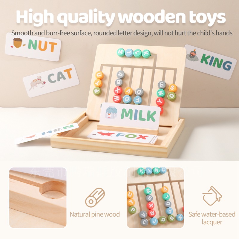 Montessori early education 26 English alphabet board children’s shape color cognitive graphics board alphabet spelling educational toys