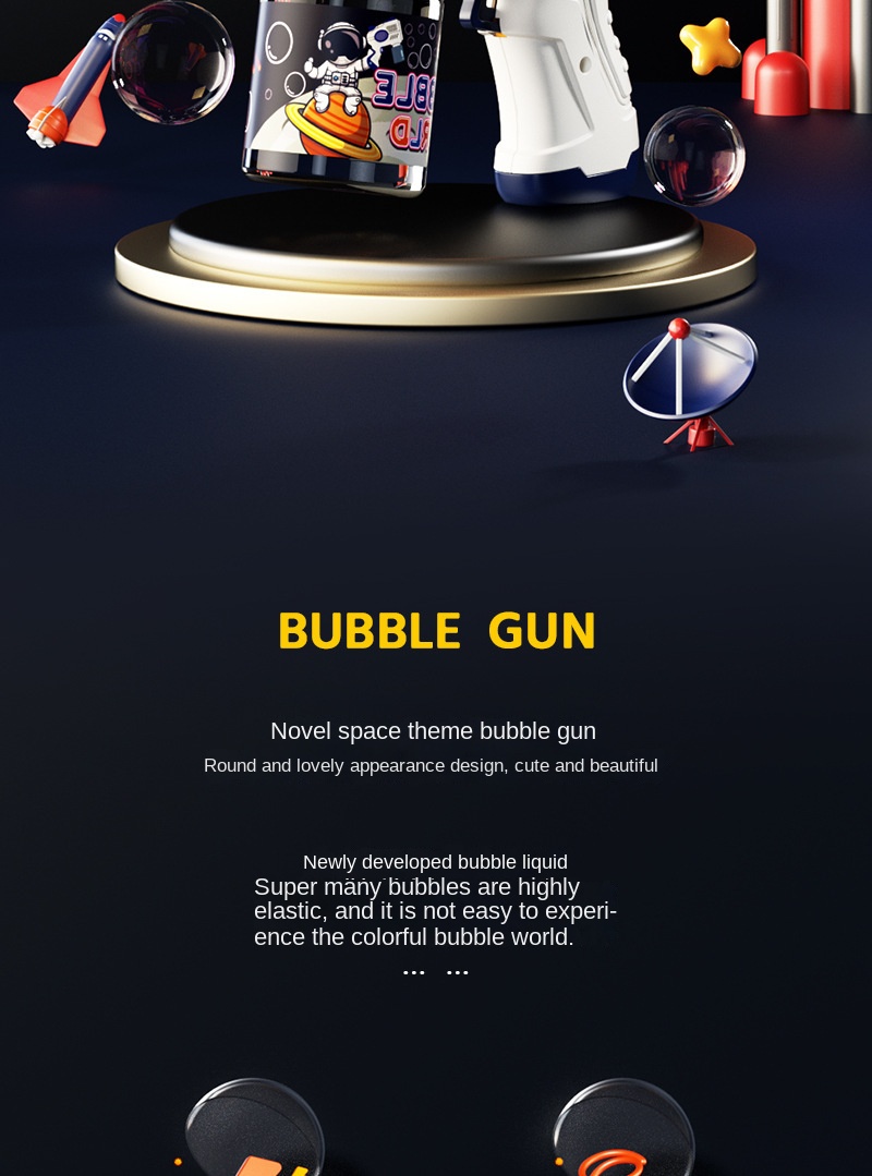 Bubble Gun Space Astronaut Toy Fully Automatic Gatling Electric Bubble Blowing Machine Internet Celebrity Children’s Toy