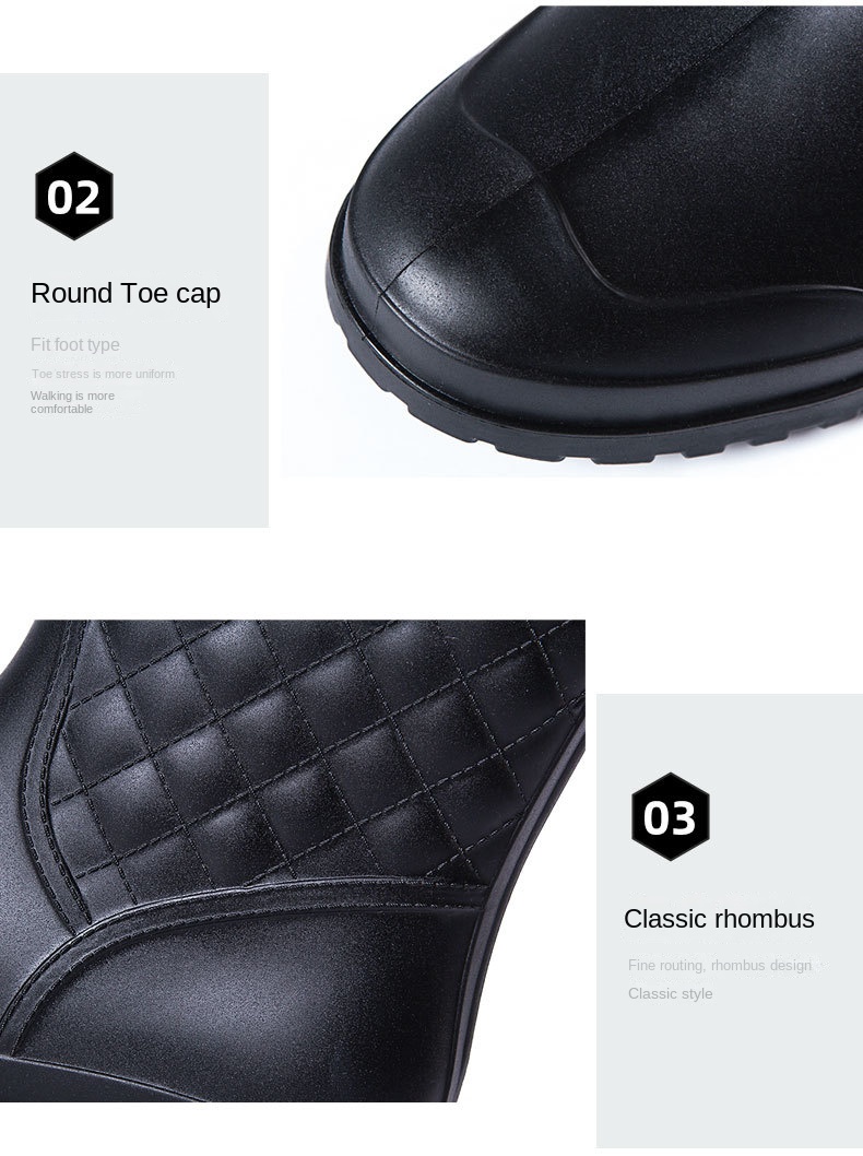 Water shoes manufacturers wholesale rubber shoes non-slip mid-tube lattice women’s fashion rain boots warm and wear-resistant casual adult rain boots