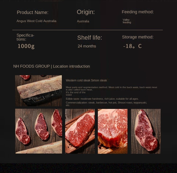 Sirloin Steak Frozen Original Cut Fresh Beef Loin