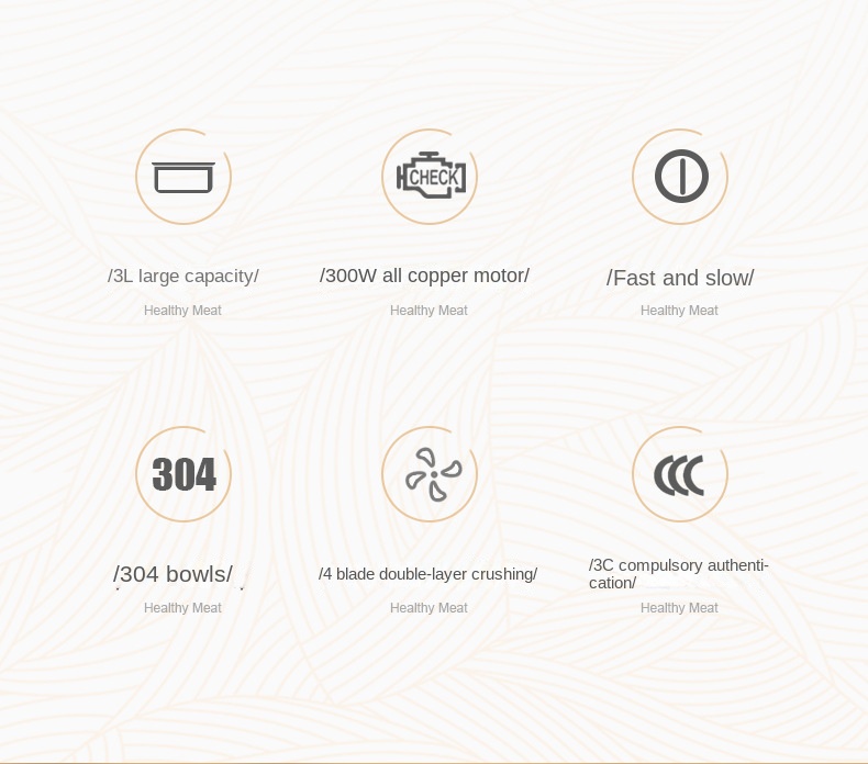 Cross-border kitchen household 304 electric meat grinder multi-functional meat mincer high-power four-knife meat blender