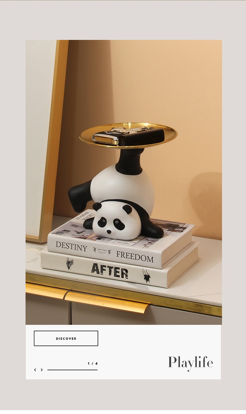 Panda Entrance Cabinet Key Storage Ornament Bracket Living Room Shoe Cabinet