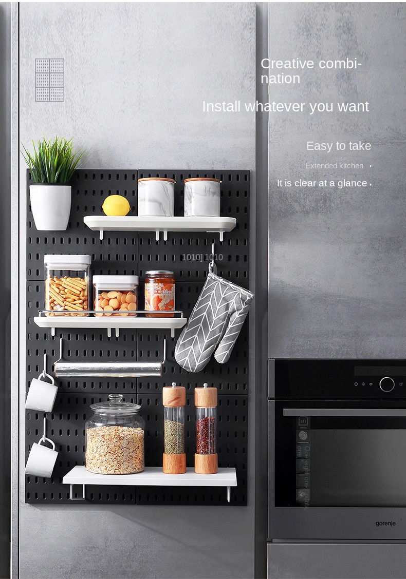 Perforated household hole board bathroom finishing rack display hole board free storage rack bedroom kitchen rack