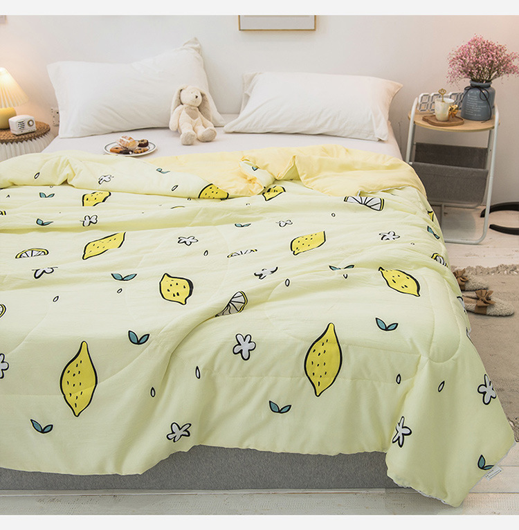 Washed cotton summer cool quilt air-conditioning quilt printed single and double summer quilt student dormitory quilt core event gift wholesale