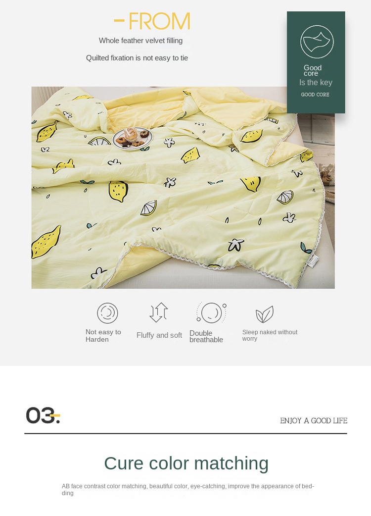 Washed cotton summer cool quilt air-conditioning quilt printed single and double summer quilt student dormitory quilt core event gift wholesale