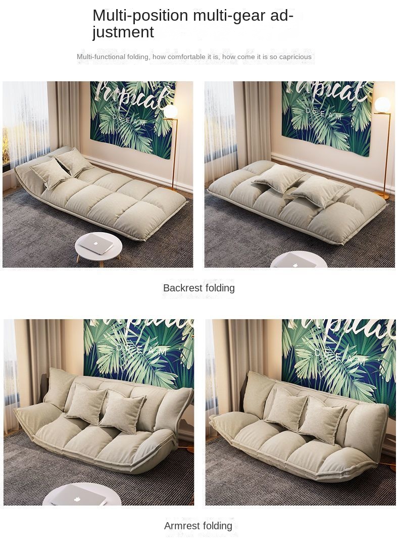 Lazy sofa tatami folding double small apartment net red style bedroom single simple floor sofa bed dual-use