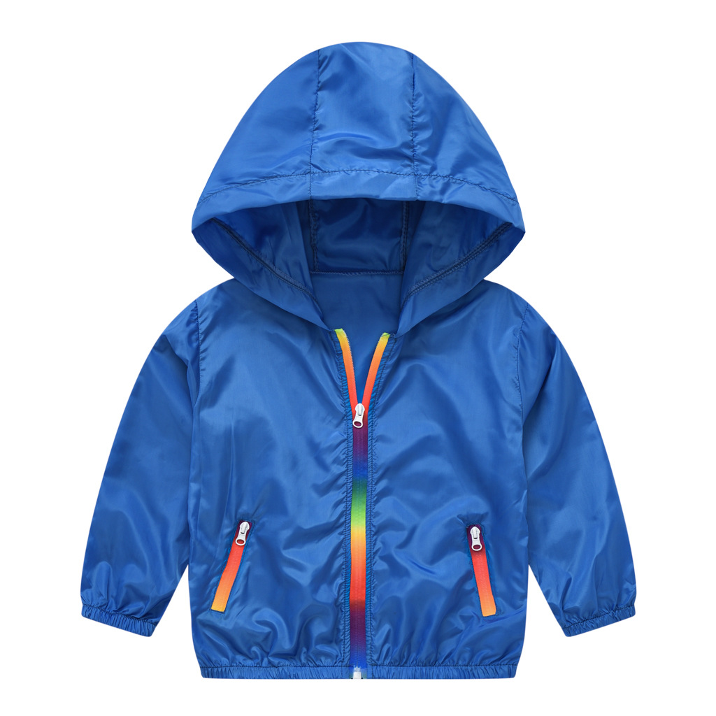 Summer new children’s clothing children’s sun protection clothing jacket boys and girls skin clothing rainbow hooded sun protection clothing air-conditioning shirt
