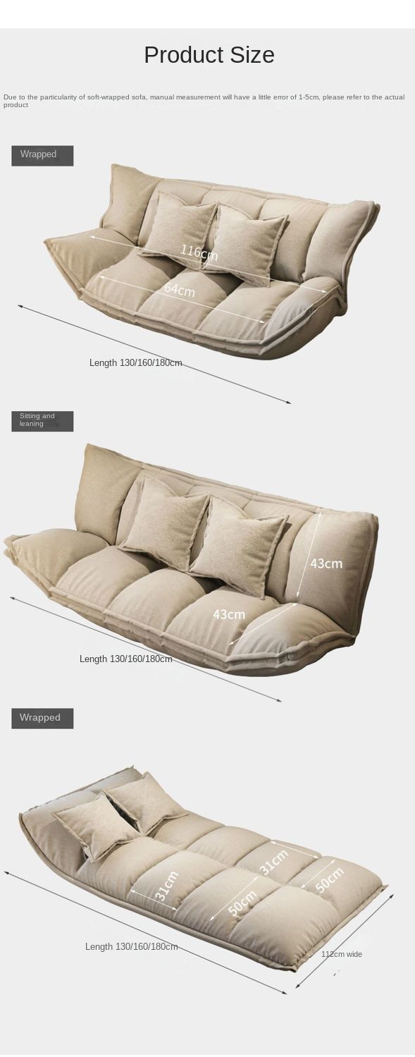 Lazy sofa tatami folding double small apartment net red style bedroom single simple floor sofa bed dual-use