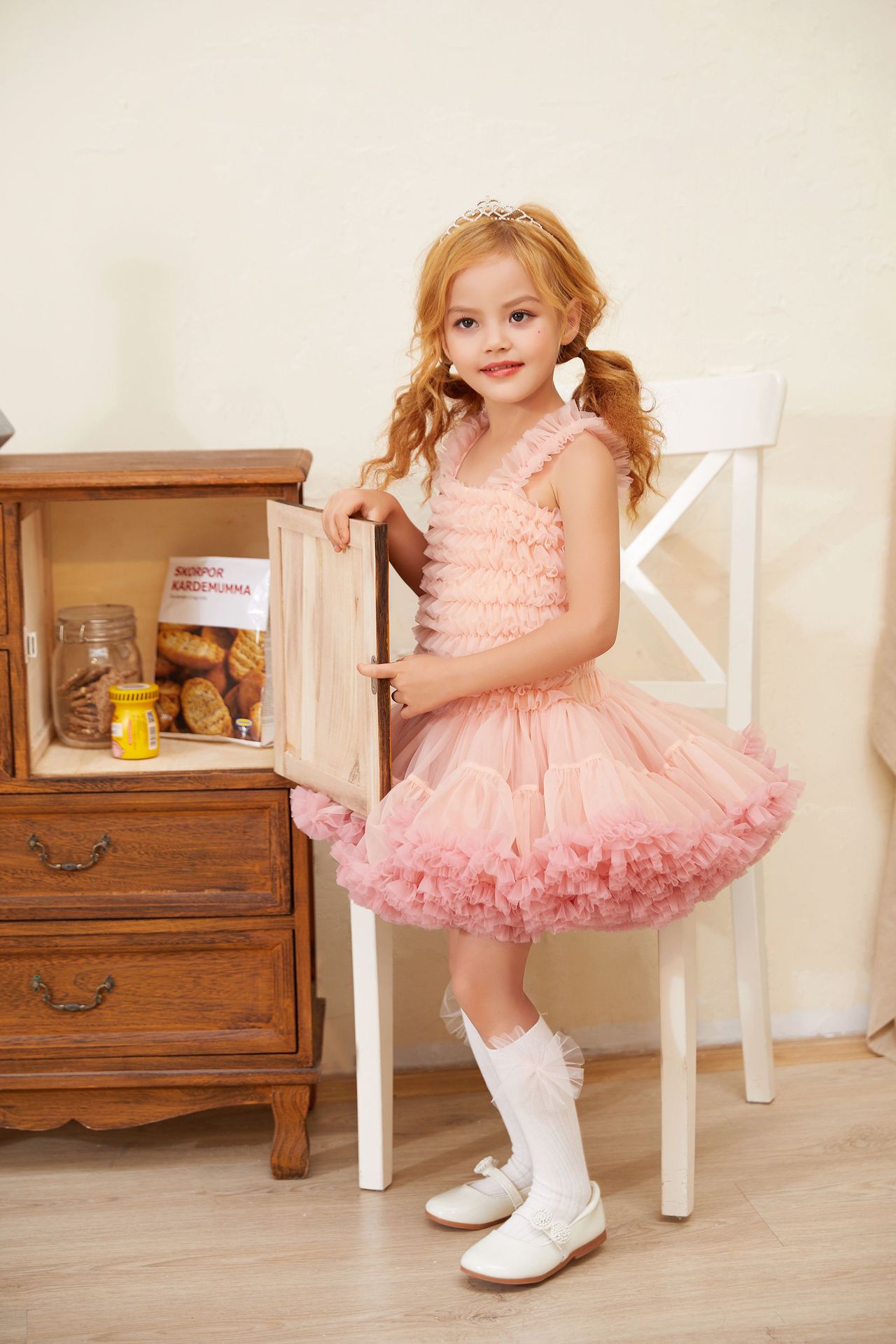 European and American children’s wear sling princess dress birthday gift dress girls princess dress fluffy children’s dress