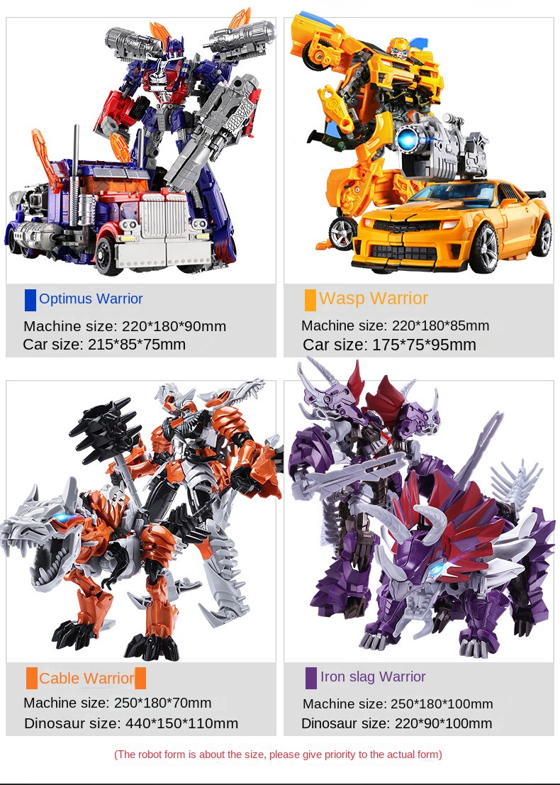 Deformation toy model car King Kong robot bumblebee dinosaur steel cable hand-made alloy genuine children’s boys