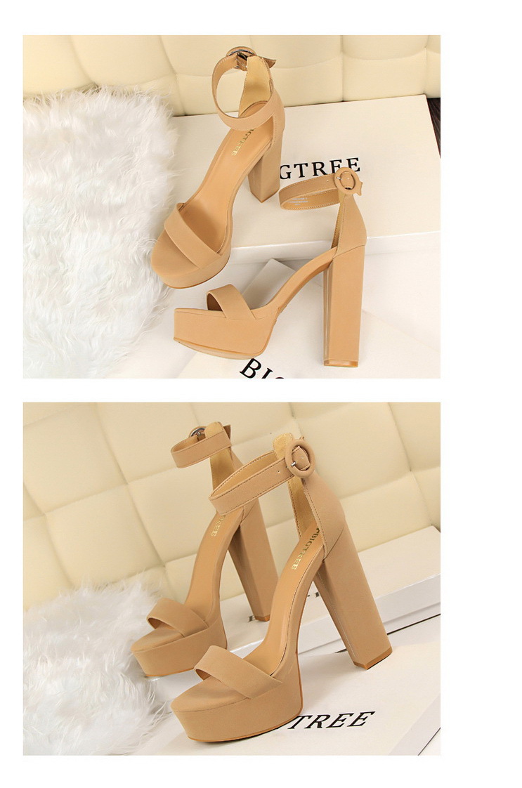 European and American style thick heel super thin high heels sexy nightclub women’s shoes waterproof platform open toe belt buckle sandals