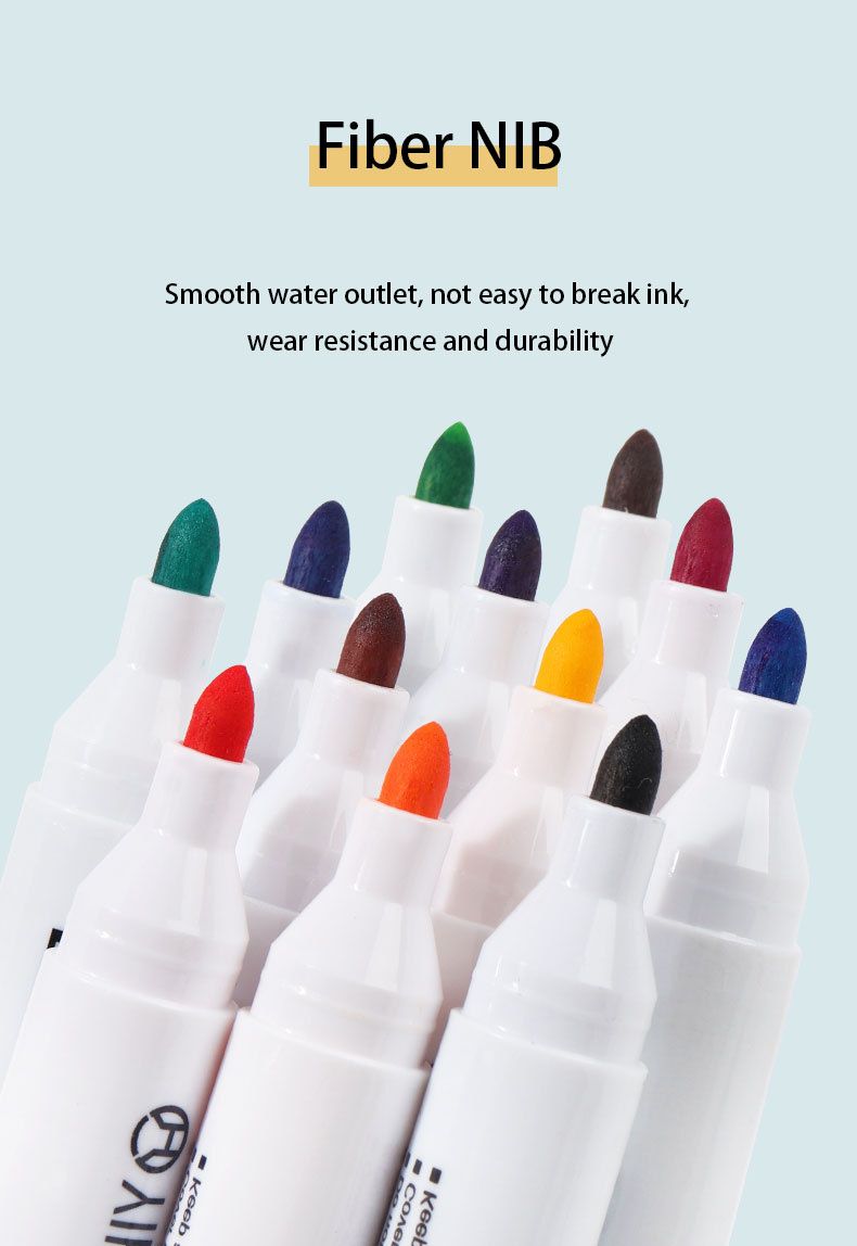 Large-capacity 12-color water-based pen erasable whiteboard pen office writing board thick head message marker pen wholesale