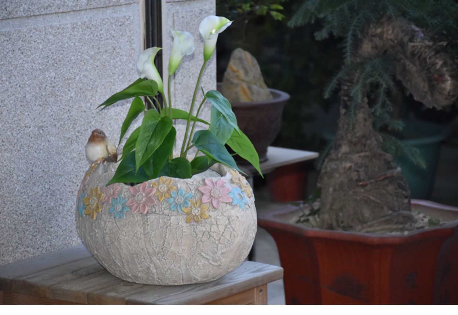 Top-floor balcony decoration flower pot turtle large landscaping lawn garden villa succulent American outdoor garden gardening