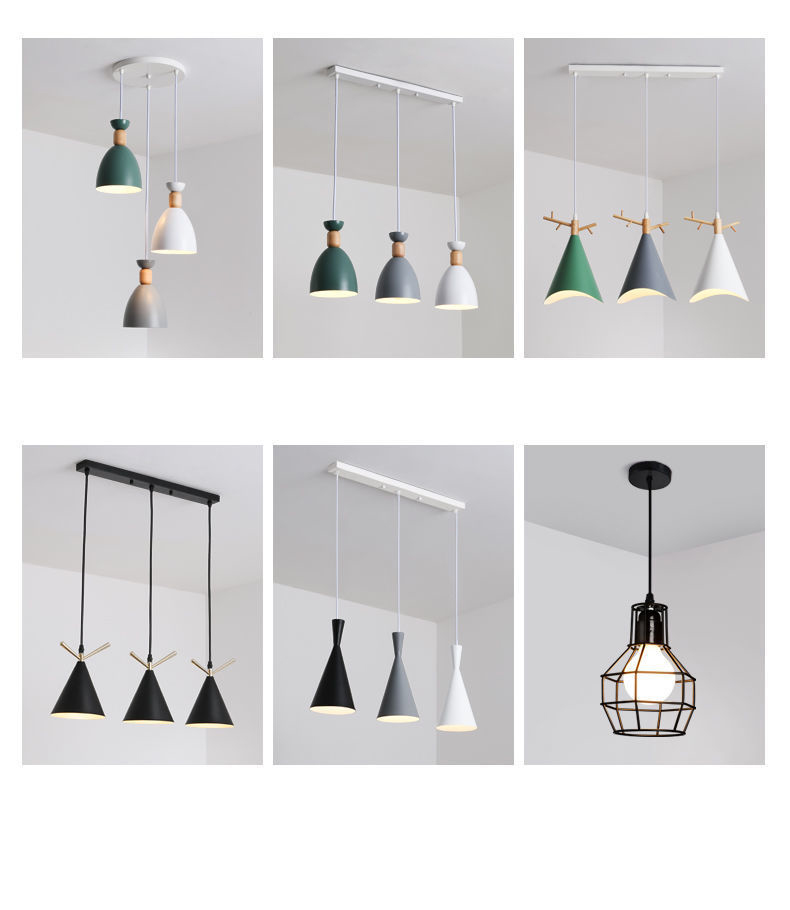 Restaurant chandelier three-head dining table lamp modern bar small simple creative Nordic led dining room wholesale lamp lighting