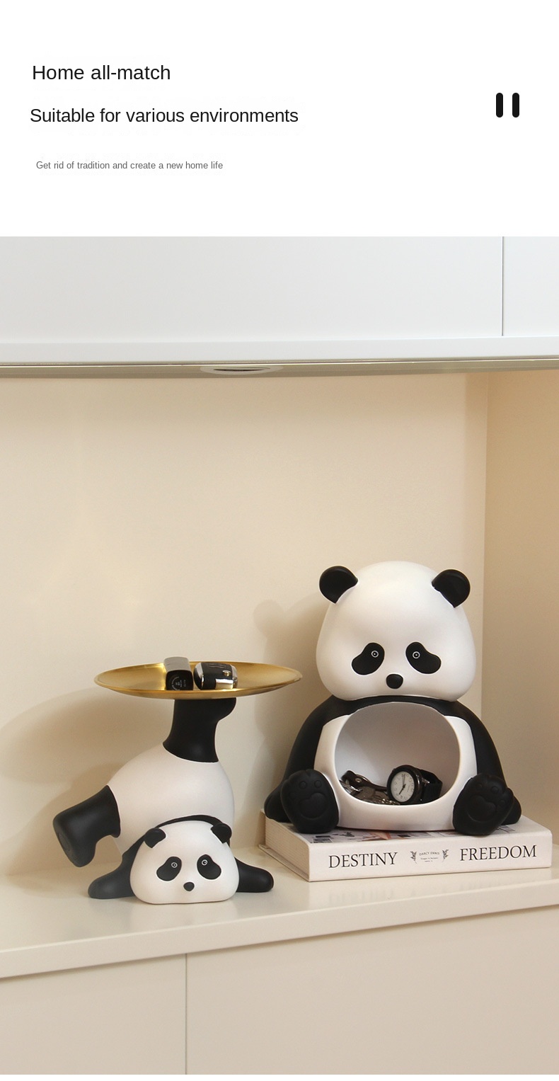 Panda Entrance Cabinet Key Storage Ornament Bracket Living Room Shoe Cabinet