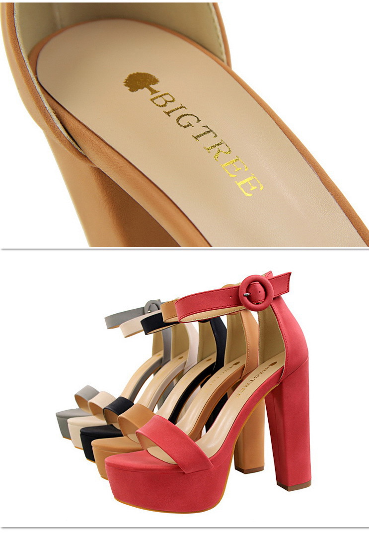 European and American style thick heel super thin high heels sexy nightclub women’s shoes waterproof platform open toe belt buckle sandals