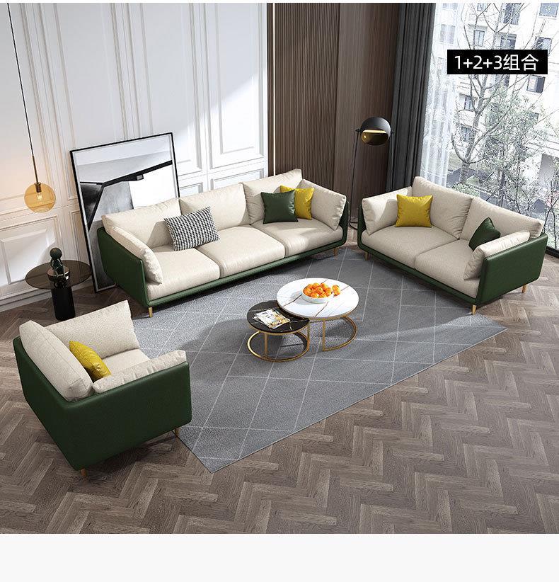 Italian wash-free technology fabric sofa small apartment living room single double three Nordic simple combination small sofa