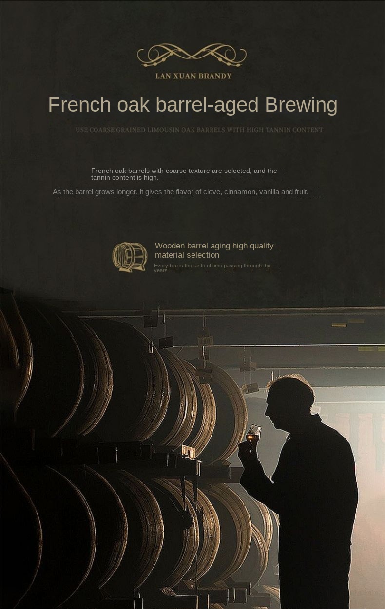 Customized French foreign wine gift good original liquid high spirits 40 degrees Lanxuan XO brandy bartending 700ml