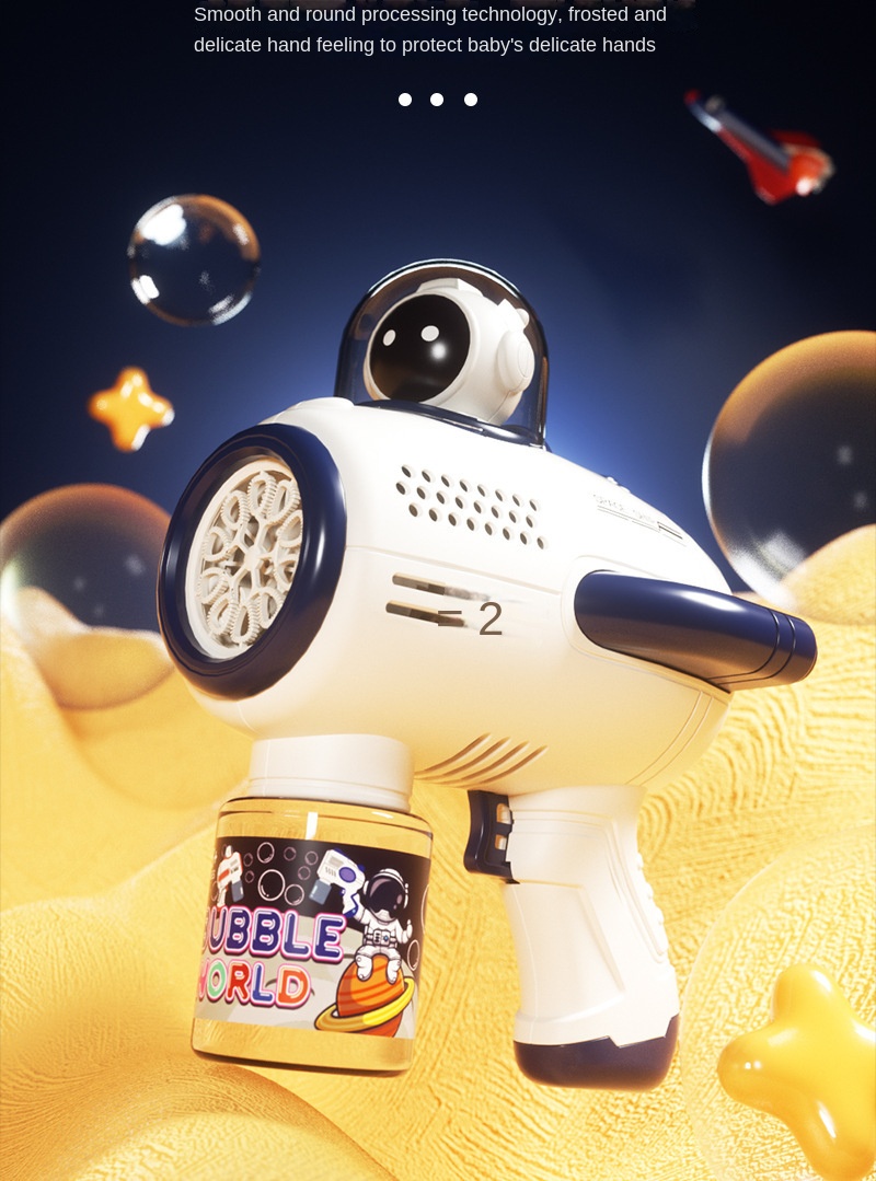Bubble Gun Space Astronaut Toy Fully Automatic Gatling Electric Bubble Blowing Machine Internet Celebrity Children’s Toy