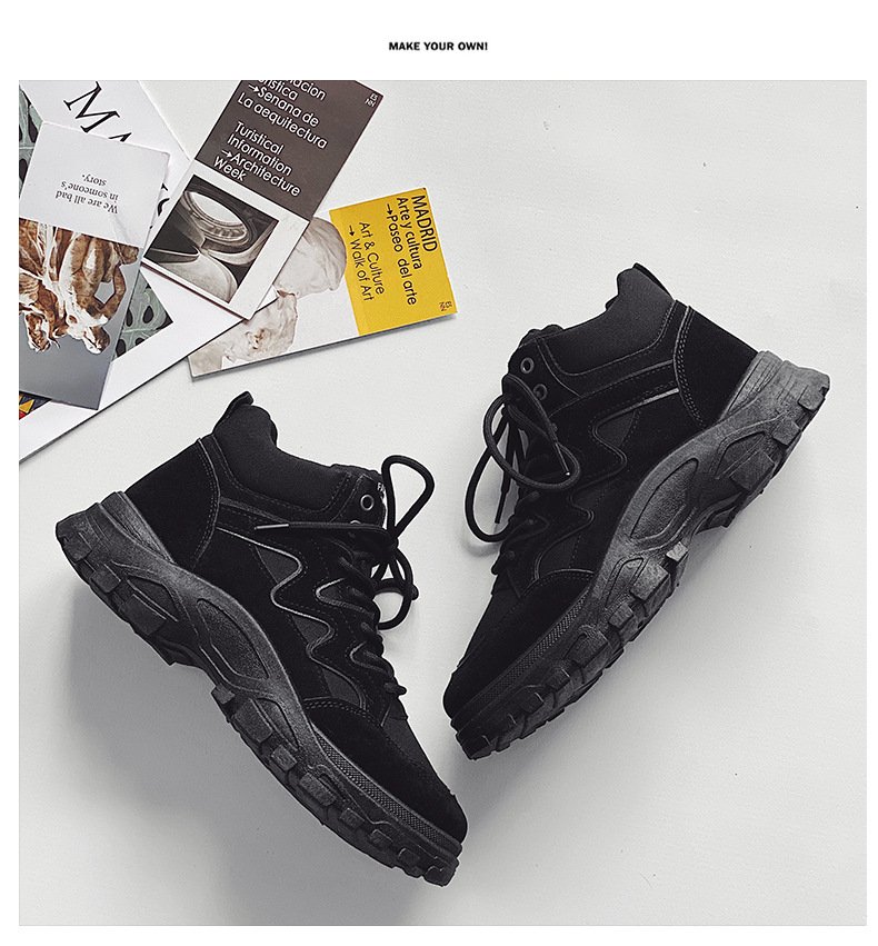 New high-top Martin boots men’s Korean version tooling boots all-match desert boots trendy men’s boots