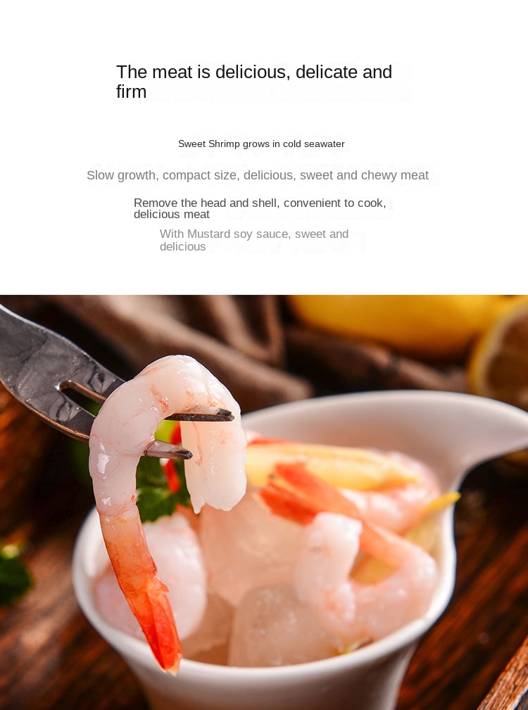 Fresh arctic sweet shrimp sashimi go head shell net red ready-to-eat sweet shrimp Japanese sushi 75g