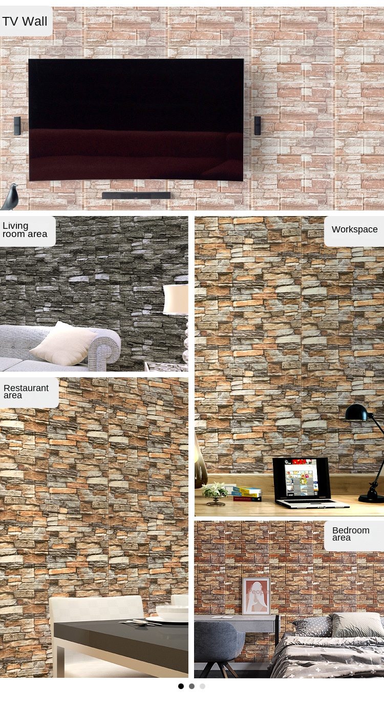 Cross-border 3538cm wall sticker 3d three-dimensional self-adhesive small size waterproof XPE foam wallpaper wall paper spot