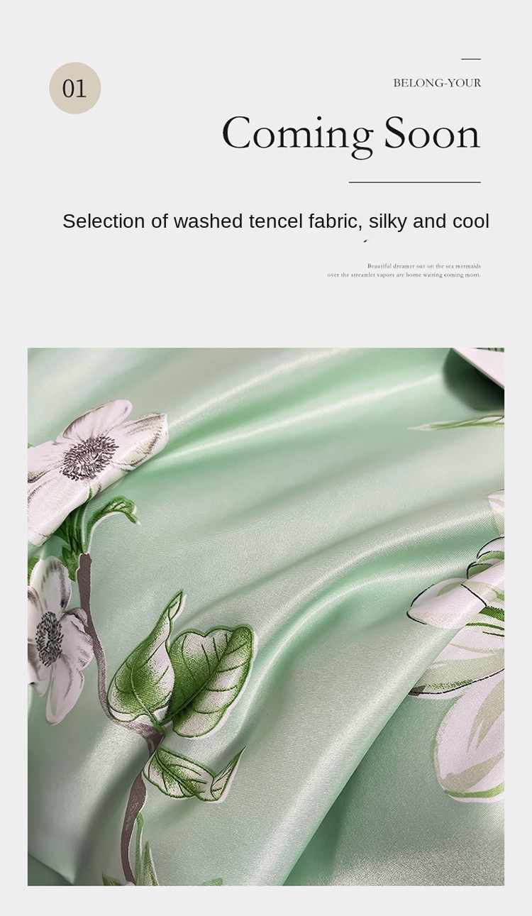 New Washed Tencel Summer Quilt Four-piece Set Light Luxury Comfortable