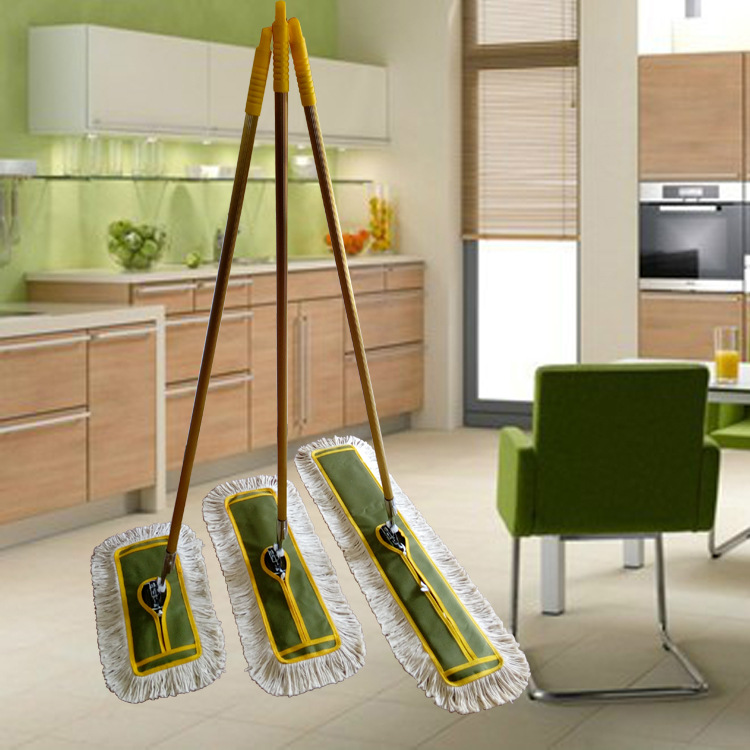 Thickened big dust push factory hotel large mop water-absorbing wide row dragging lazy people flat mop cotton thread 60 90cm