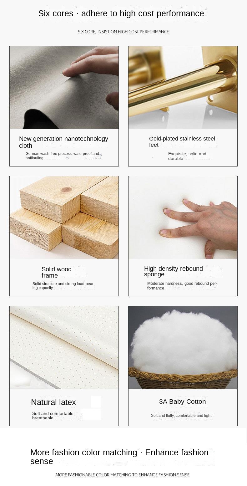 Italian wash-free technology fabric sofa small apartment living room single double three Nordic simple combination small sofa