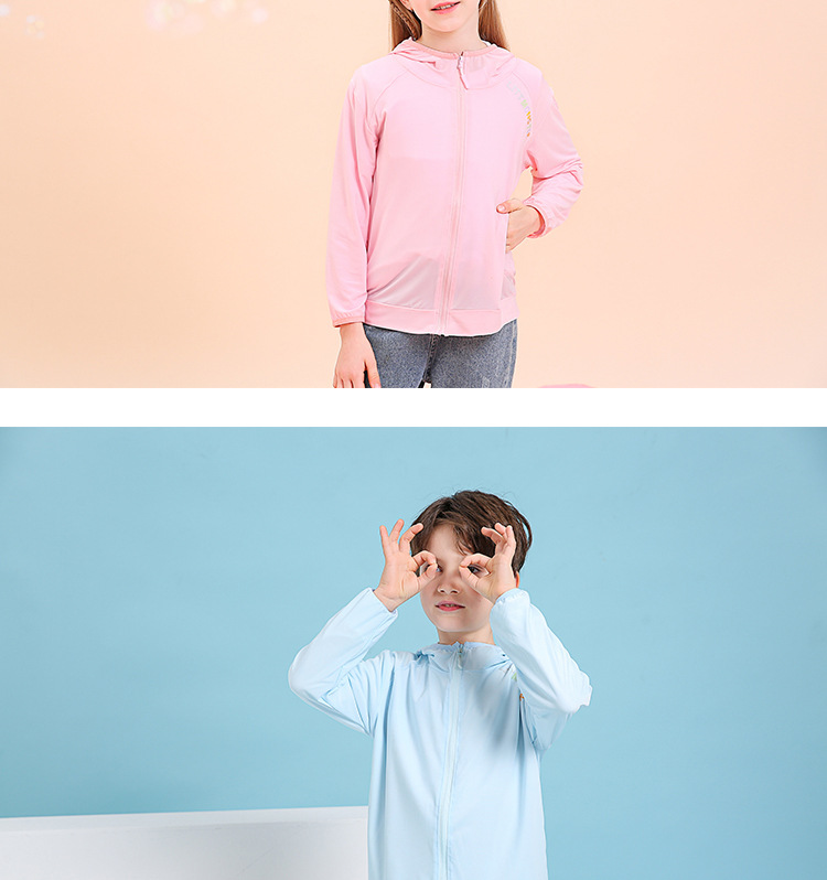 New summer children’s sun protection clothing boys quick-drying jacket girls skin clothing children mosquito-proof clothing sportswear