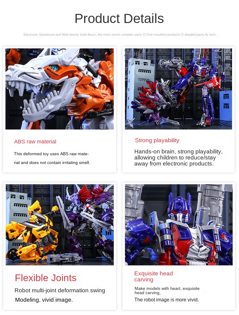 Deformation toy model car King Kong robot bumblebee dinosaur steel cable hand-made alloy genuine children’s boys