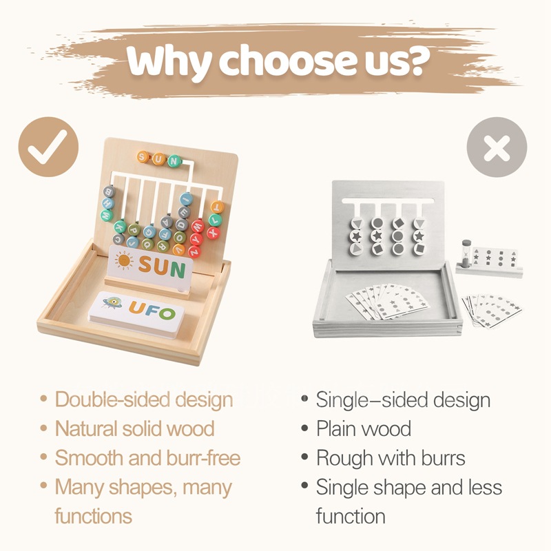 Montessori early education 26 English alphabet board children’s shape color cognitive graphics board alphabet spelling educational toys