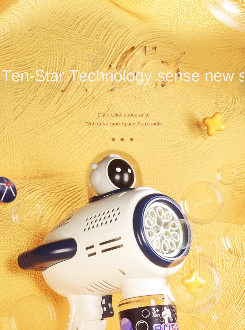 Bubble Gun Space Astronaut Toy Fully Automatic Gatling Electric Bubble Blowing Machine Internet Celebrity Children’s Toy