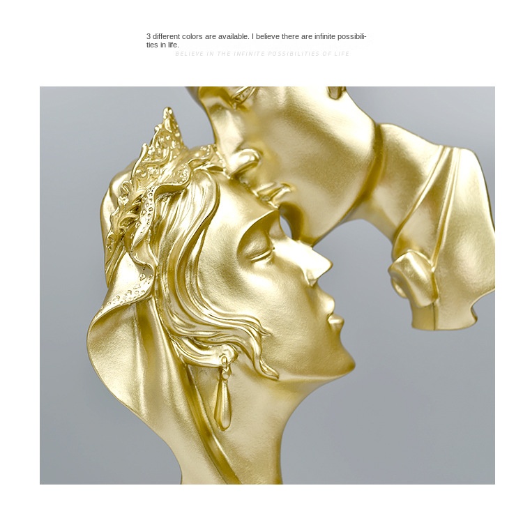 Creative kiss love couple figure statue resin handicraft decoration home living room decoration gift decoration